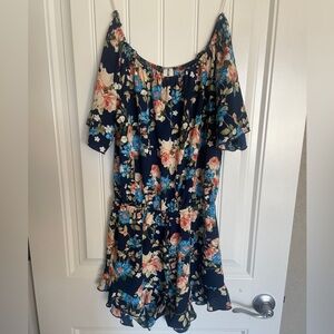 Floral off the shoulder romper